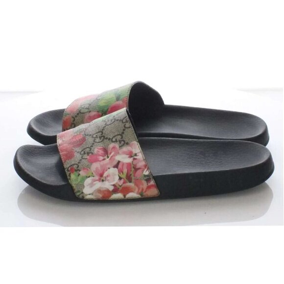 100% Authentic Gucci GG Blooms Canvas Slide Sandals - Picture 1 of 6